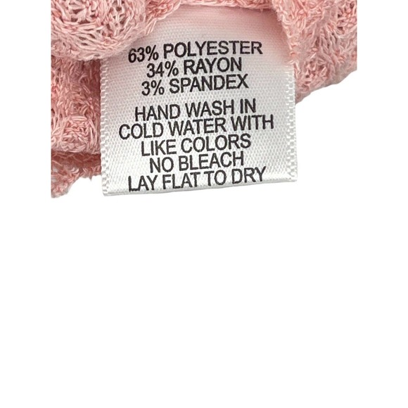 Gibsonlook Mixed Rib Waffle Knit Henley Long Sleeve Blush Pink SizeXS - Picture 5 of 9